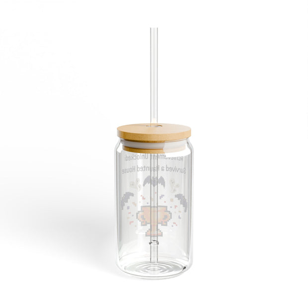 'Achievement Unlocked: Survived A Haunted House' Sipper Glass