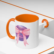 Pink/Purple Planet Wrapped In A Bow Accent Coffee Mug