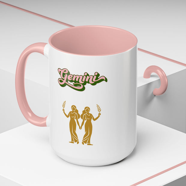 'Gemini' Zodiac Accent Coffee Mug