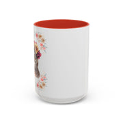 Geeky Goddess Dark Gray Cat Accent Coffee Mug