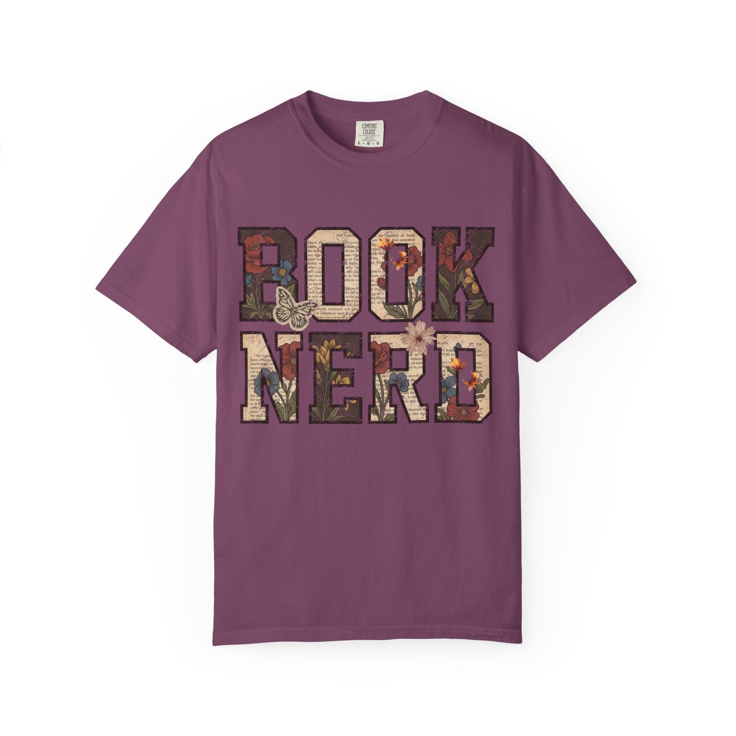 Book Nerd T-Shirt | Vintage Collage Lettering, Reading Lover Tee
