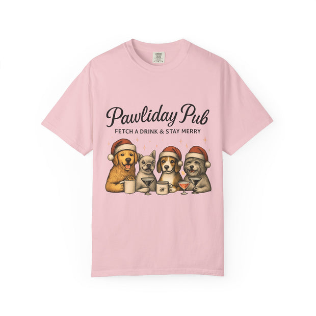 Pawdility Pub Holiday T-Shirt, Dog Lover Gift, Festive Pet Apparel, Cute Animal Tee, Merry Christmas Shirt, Pet-Themed Tee