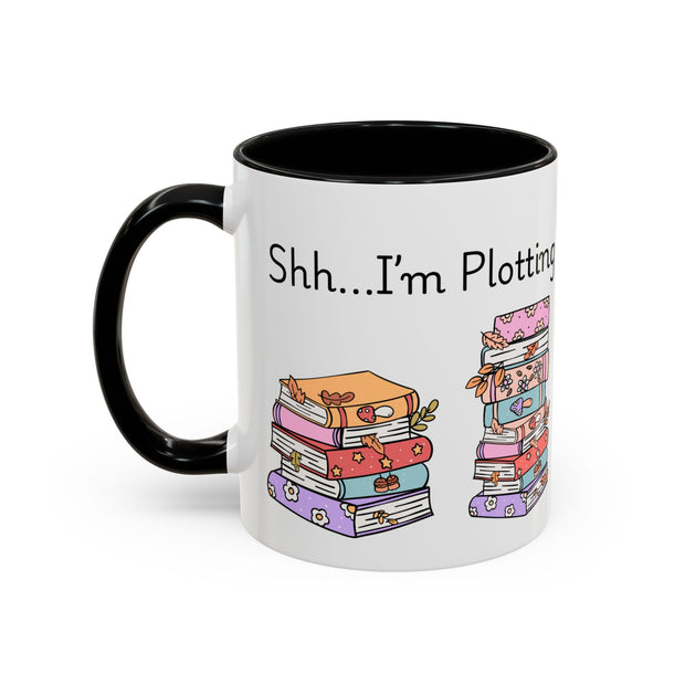 'Shhh...I'm Plotting' Accent Coffee Mug