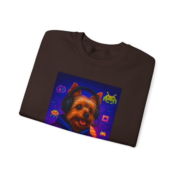 Gaming Yorkie Controller Sweatshirt | Gamer Yorkshire Terrier graphic crewneck