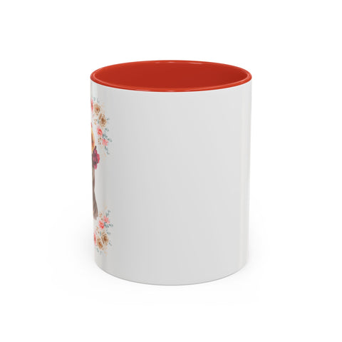 Geeky Goddess Dark Gray Cat Accent Coffee Mug