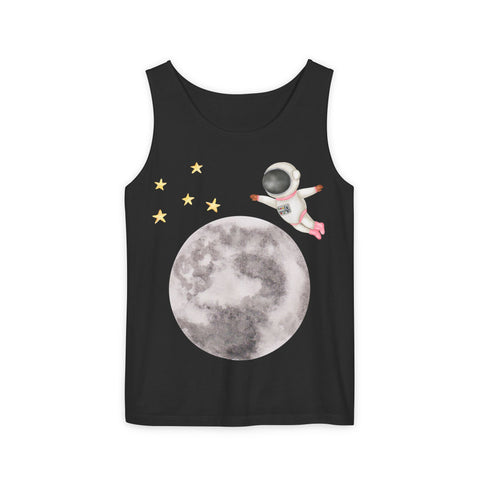 Astronaut Flying To The Moon Unisex Tank Top