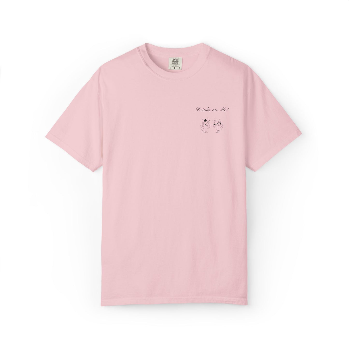 Drinks On Me Goose Shirt, Funny Wedding Goose Tee, Bridal Party Shirt, Cocktail Hour Tee, Cute Goose Drinking Shirt