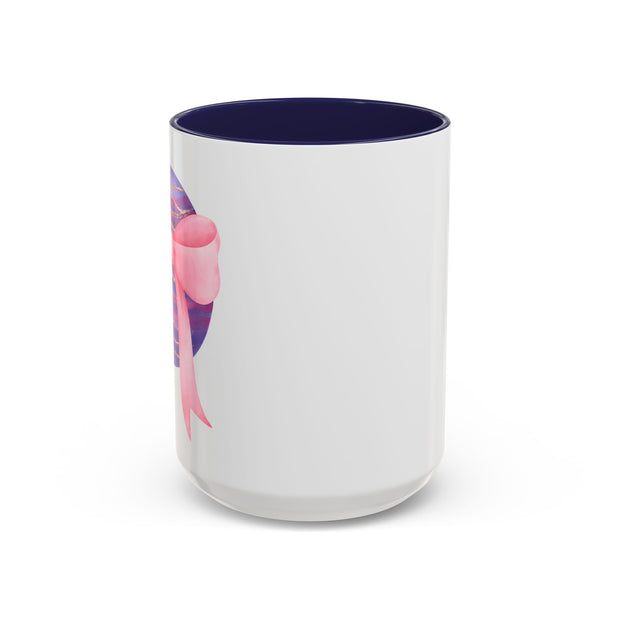 Pink/Purple Planet Wrapped In A Bow Accent Coffee Mug