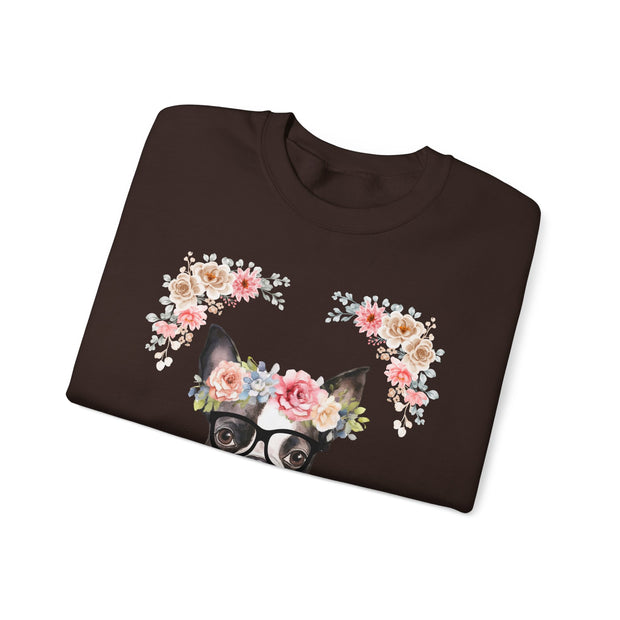Geeky Goddess French Bulldog Unisex Crewneck Sweatshirt