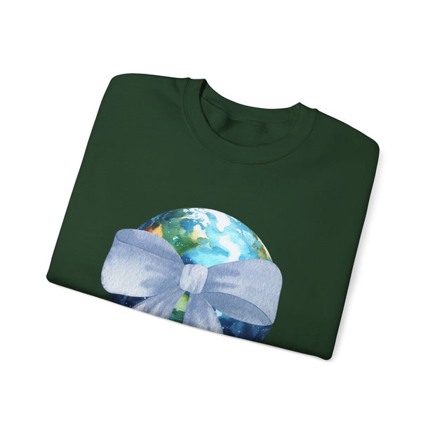 Earth Wrapped In A Bow Unisex Crewneck Sweatshirt