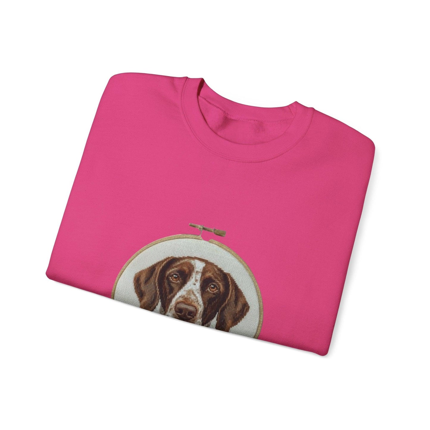 German Pointer Portrait sweatshirt | Dog Head Embroidery Hoop Design