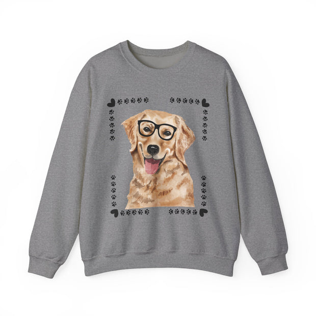 Geeky Good Golden Retriever Unisex Crewneck Sweatshirt