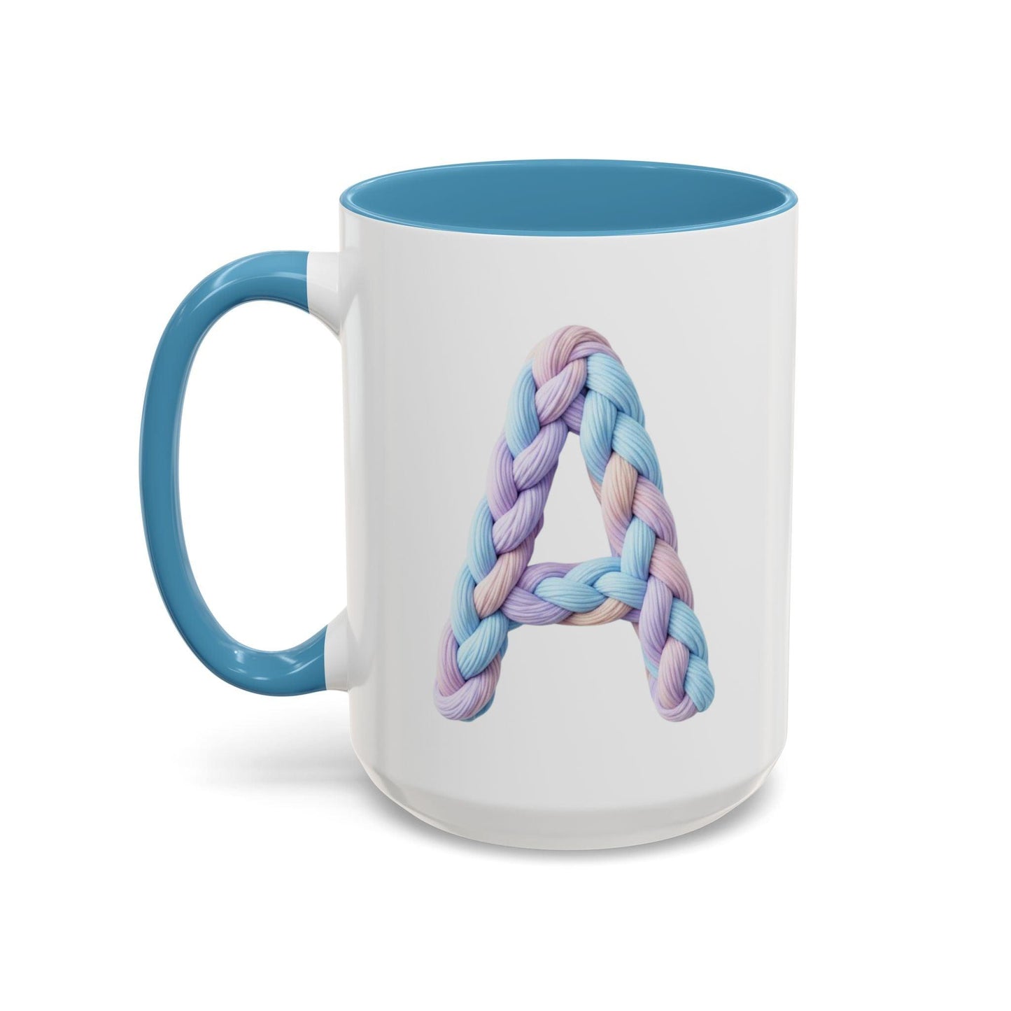 Minimalist Embroidery Typography Accent Coffee Mug | Pastel Thread Design