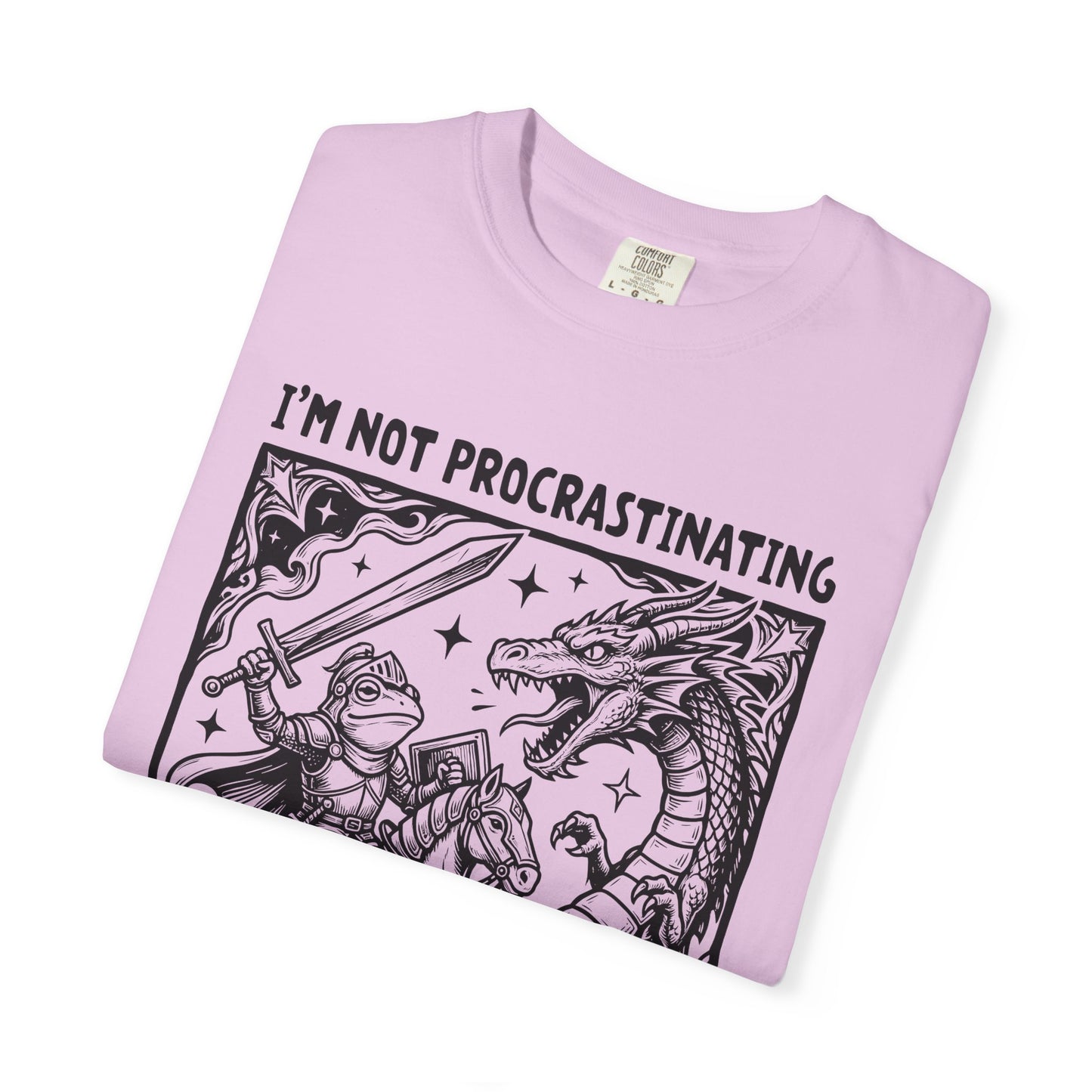 I'm Not Procrastinating I'm Doing Side Quests T-Shirt, Funny Gamer Tee, RPG Knight vs Dragon Shirt, Fantasy Gaming Graphic T-Shirt, Nerd Gift