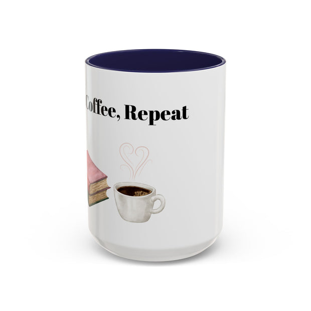'Books, Coffee, Repeat' Accent Coffee Mug