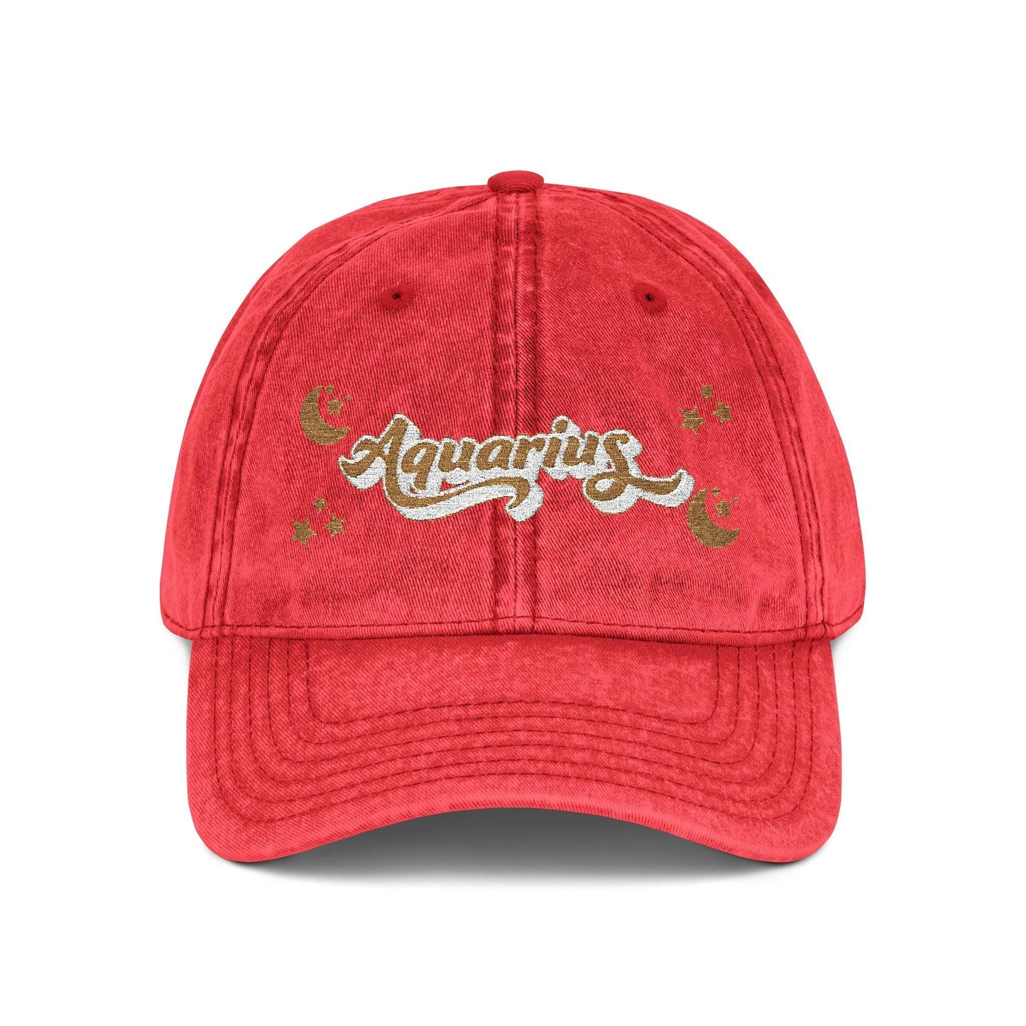 'Aquarius' Vintage Embroidered Cap