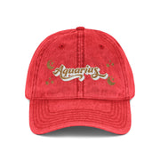 'Aquarius' Vintage Embroidered Cap