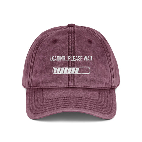 'Loading...Please Wait' Vintage Embroidered Cap