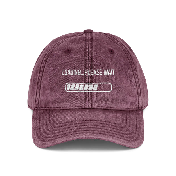 'Loading...Please Wait' Vintage Embroidered Cap