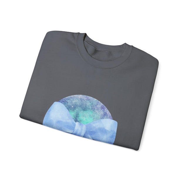 Blue/Green Planet Wrapped In A Bow Unisex Crewneck Sweatshirt