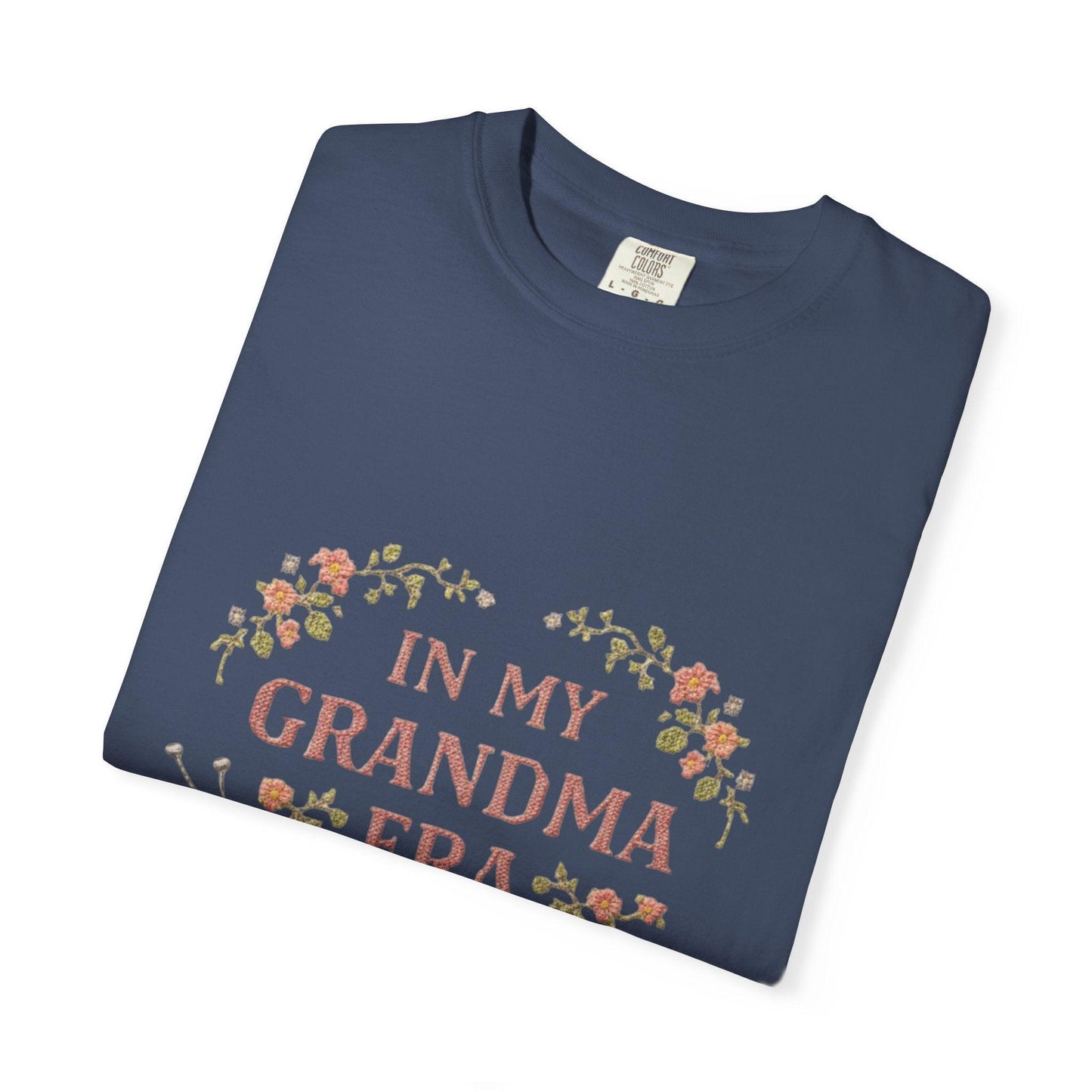 In My Grandma Era knitting balls glasses T-shirt | vintage floral knit design