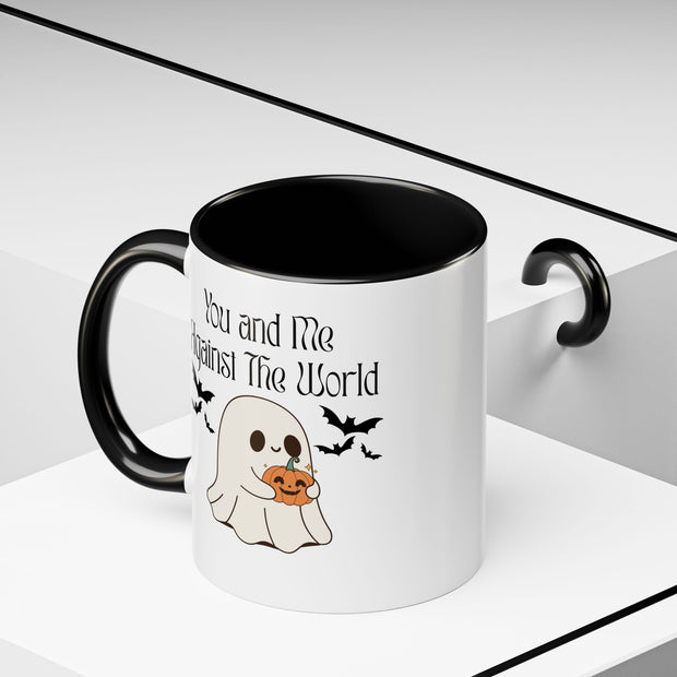 'You and Me Against The World' Accent Coffee Mug
