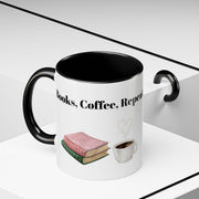 'Books, Coffee, Repeat' Accent Coffee Mug