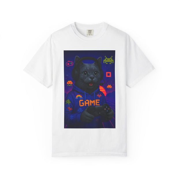 Game On Dark Gray Cat T-shirt