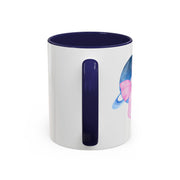 Blue Saturn Wrapped In A Pink Bow Accent Coffee Mug