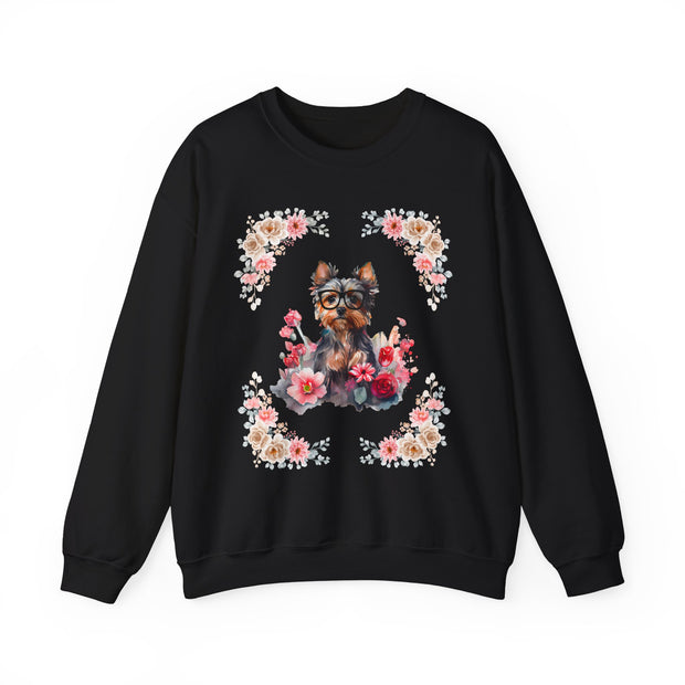 Geeky Goddess Yorkie Unisex Crewneck Sweatshirt