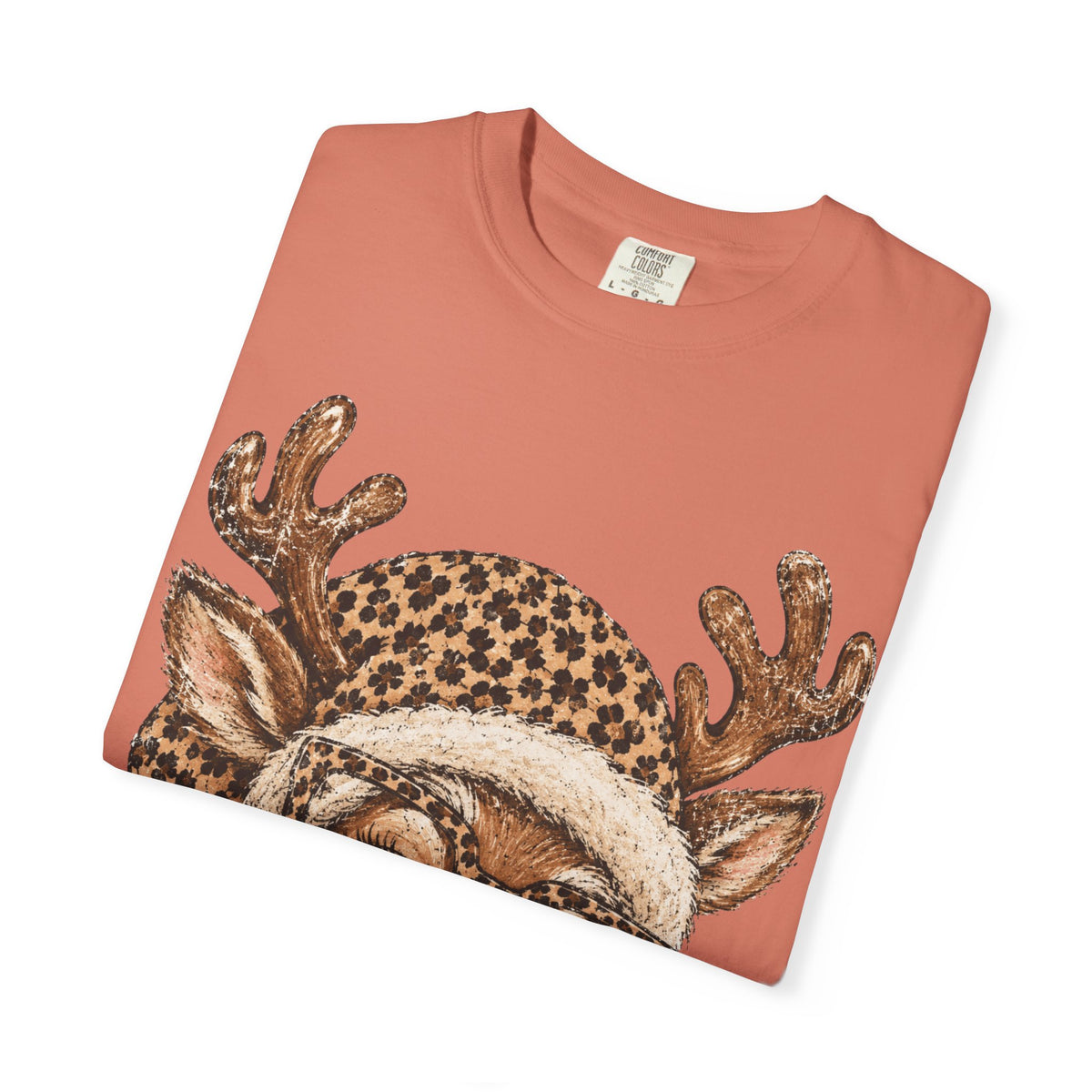 Leopard Reindeer Christmas Shirt, Retro Reindeer Tee, Cheetah Print Holiday Shirt, Cute Christmas T-Shirt, Reindeer Gift for Her