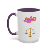 'Libra' Zodiac Accent Coffee Mug