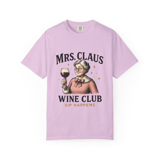 Mrs. Claus Wine Club T-Shirt, Fun Christmas Tee, Holiday Humor Shirt, Unique Gift for Wine Lovers, Mrs Claus Wine Lover Apparel