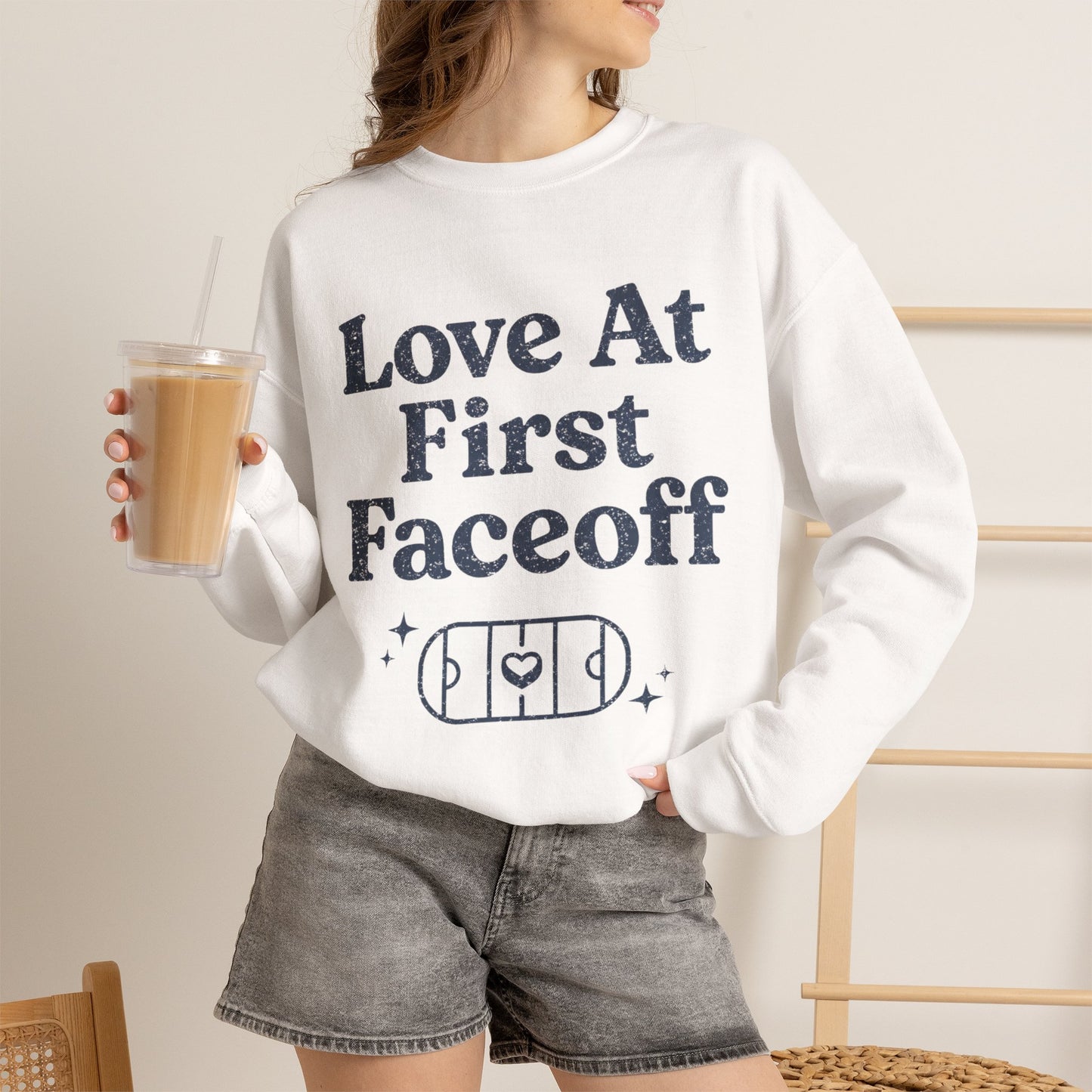 Love At First Faceoff Sweatshirt, Hockey Romance Booktok Crewneck, Sports Romance Reader Pullover