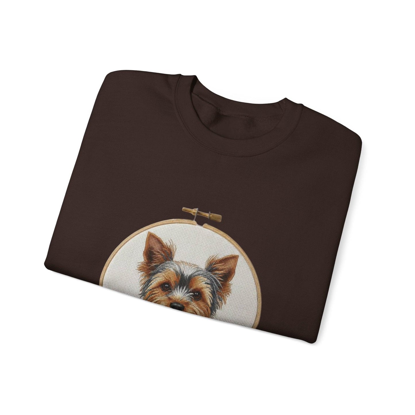 Yorkshire Terrier Portrait Sweatshirt | Embroidery Hoop Dog Art