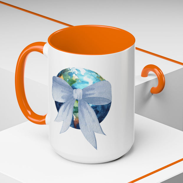 Earth Wrapped In A Bow Accent Coffee Mug