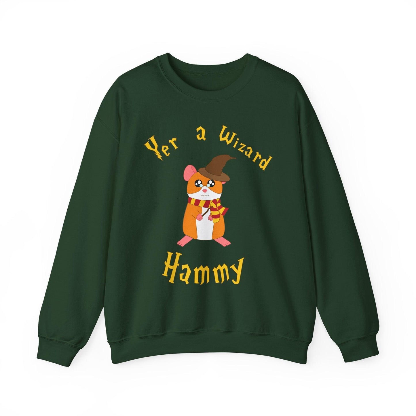 Hammy Wizard Illustration Sweatshirt | Cute Hamster Wizard Crewneck