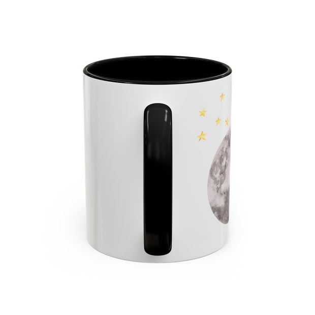 Astronaut Flying To The Moon Accent Coffee Mug