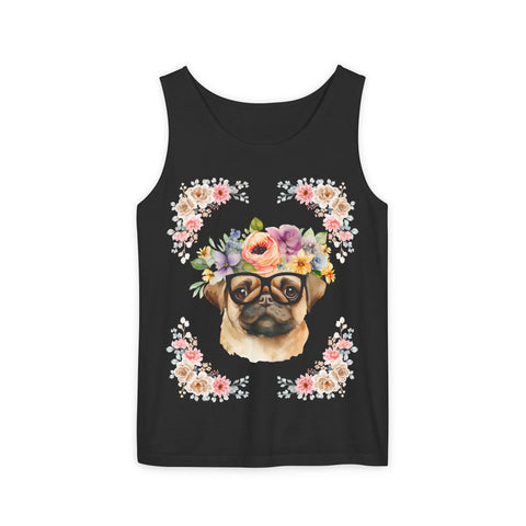 Geeky Goddess Pug Unisex Tank Top