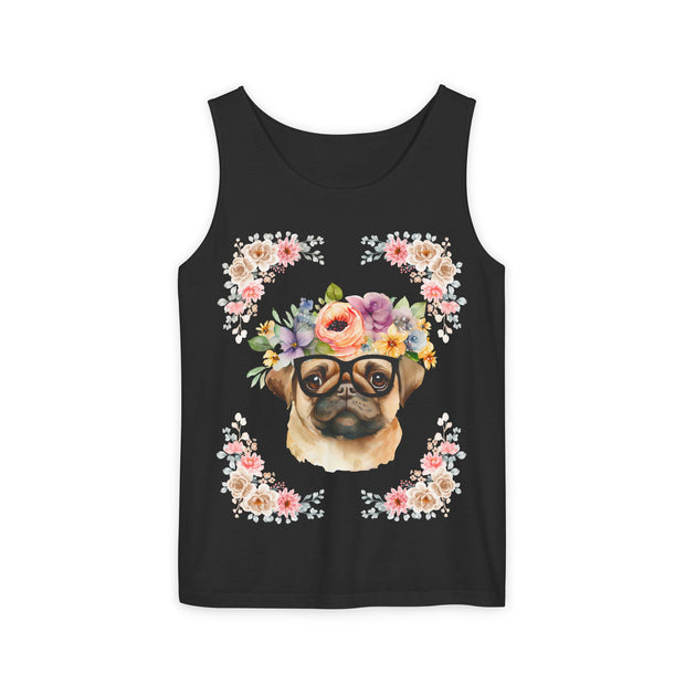 Geeky Goddess Pug Unisex Tank Top