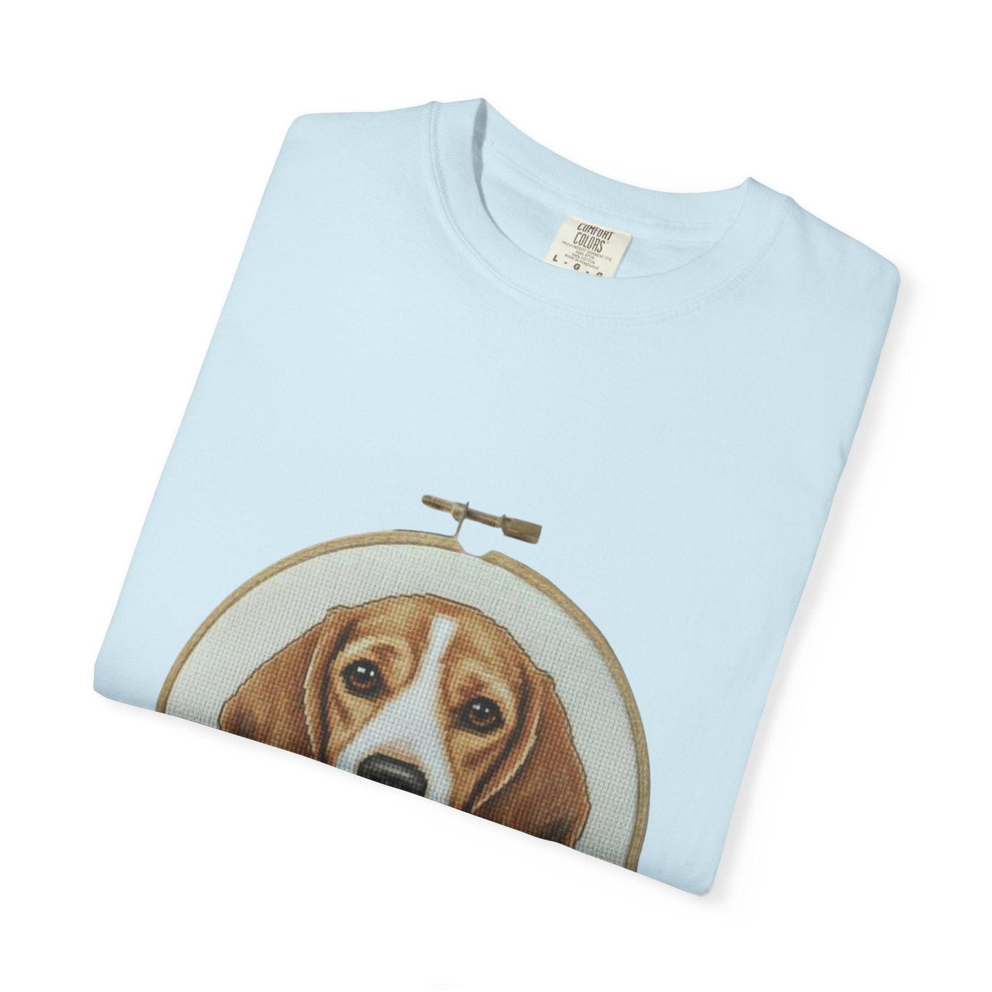 Beagle Portrait Embroidery Hoop T-shirt | Dog Art Tee