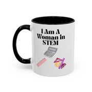 'I Am A Woman In STEM' Accent Coffee Mug