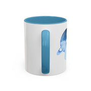 Blue Saturn Wrapped In A Blue Bow Accent Coffee Mug