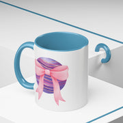 Pink/Purple Planet Wrapped In A Bow Accent Coffee Mug