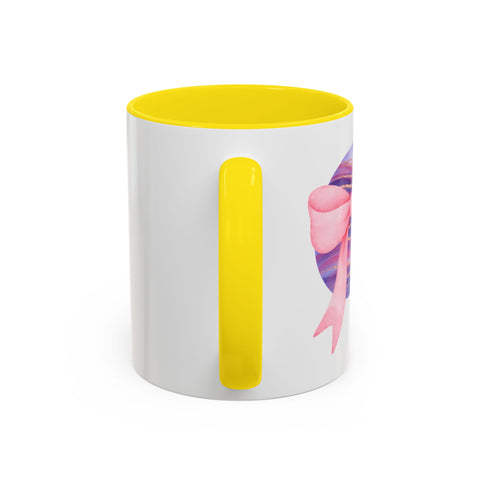Pink/Purple Planet Wrapped In A Bow Accent Coffee Mug