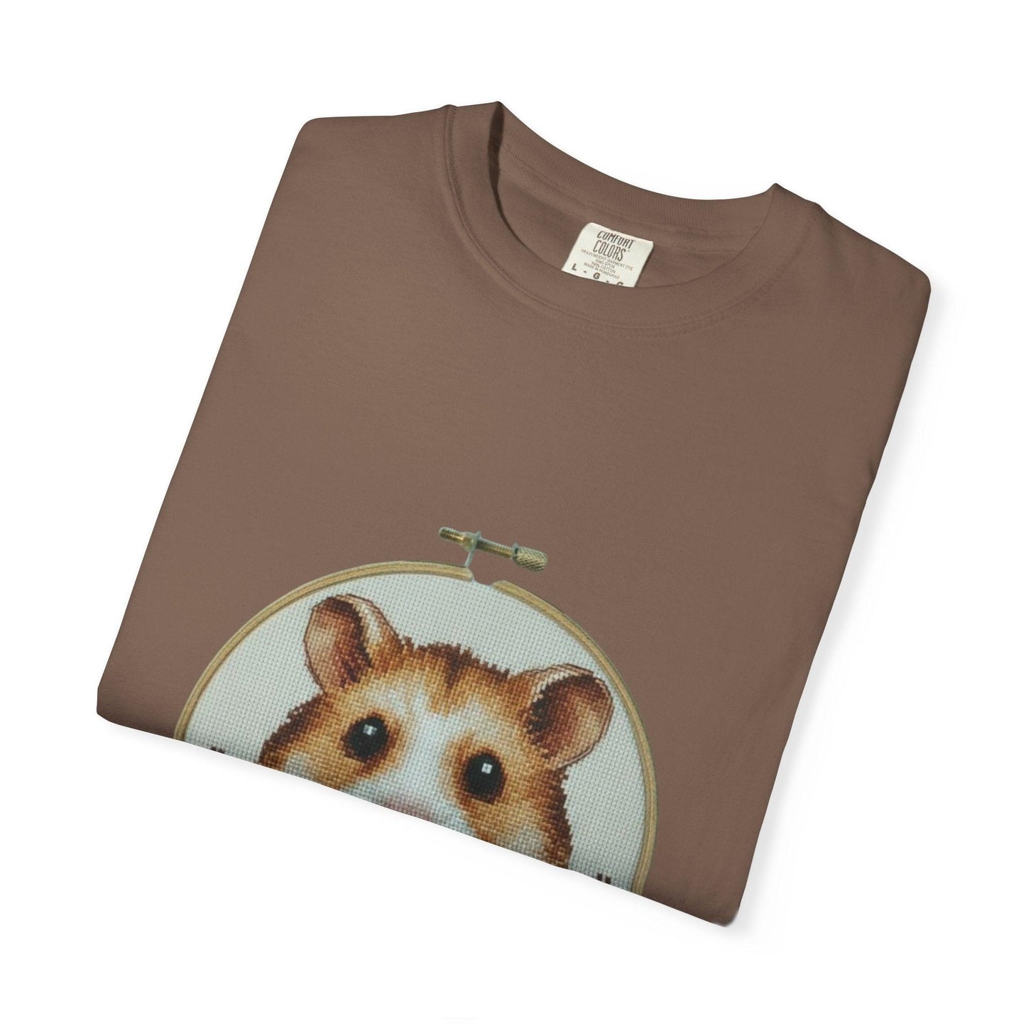 Hamster Portrait Embroidery Hoop T-shirt | Cute Small Pet Illustration