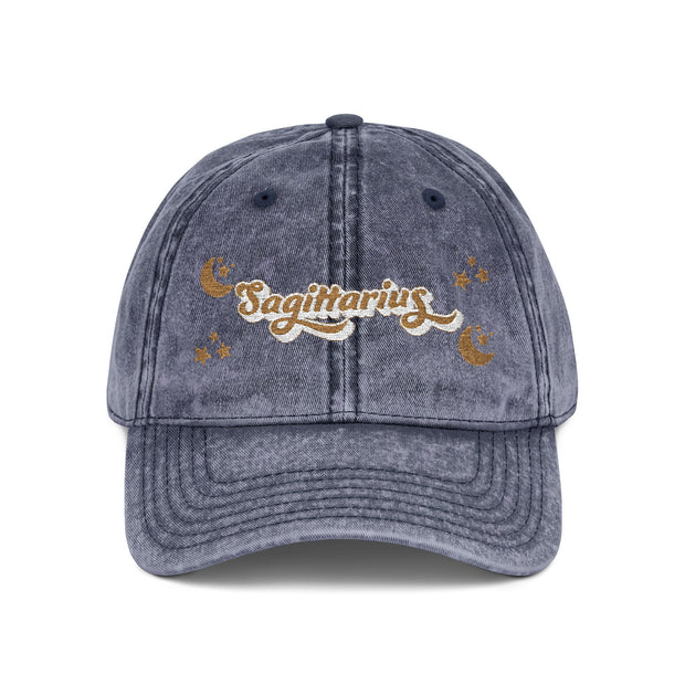 'Sagittarius' Vintage Embroidered Cap