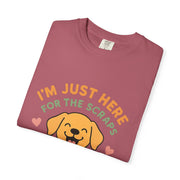 Funny Dog Lover T-Shirt, I'm Just Here for the Scraps Tee, Pet Apparel, Gift for Dog Owners, Animal Lover Shirt, Casual Wear