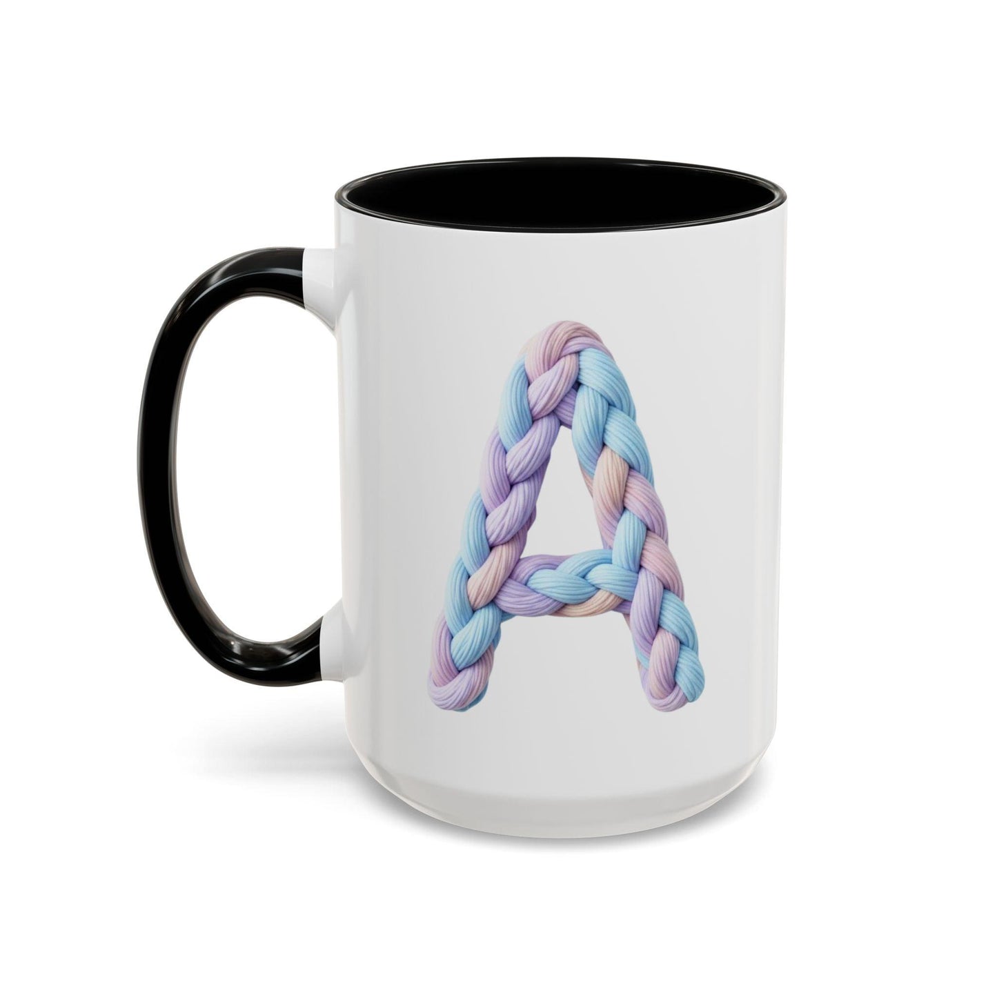 Minimalist Embroidery Typography Accent Coffee Mug | Pastel Thread Design