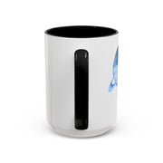 Blue Saturn Wrapped In A Blue Bow Accent Coffee Mug
